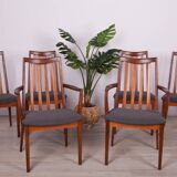 Mid-Century Teak and Fabric Dining Chairs by Leslie Dandy for G-Plan, 1960s, Set of 6