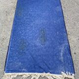 Tapis en laine nouée à la main 1970 80x140cm bordeaux bleu
