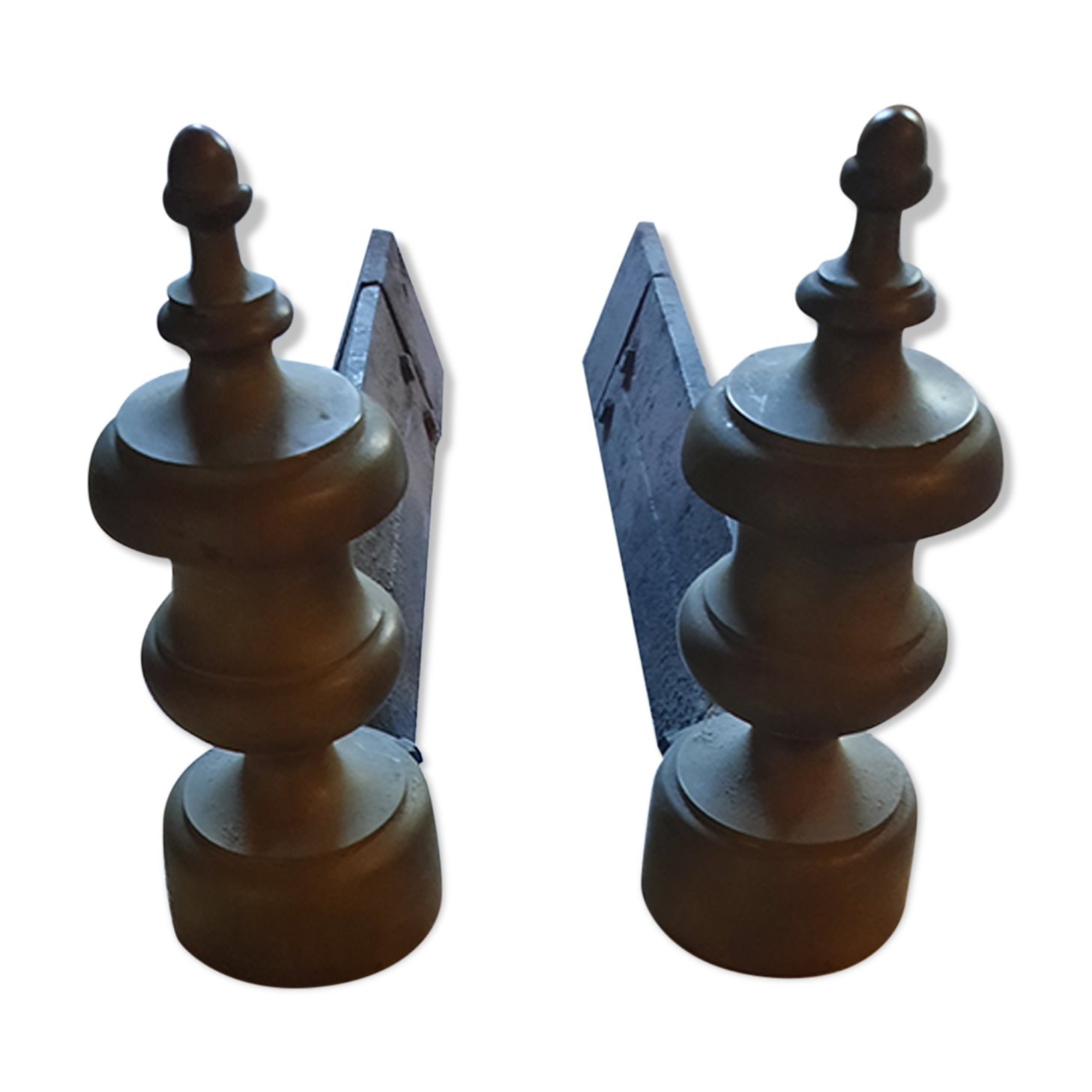 Pair of bronze chenets