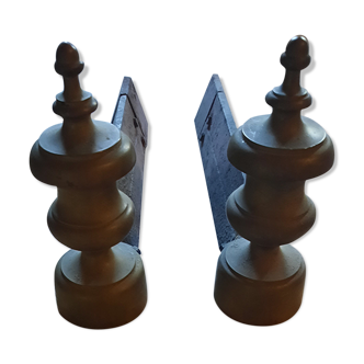Paire de chenets en bronze