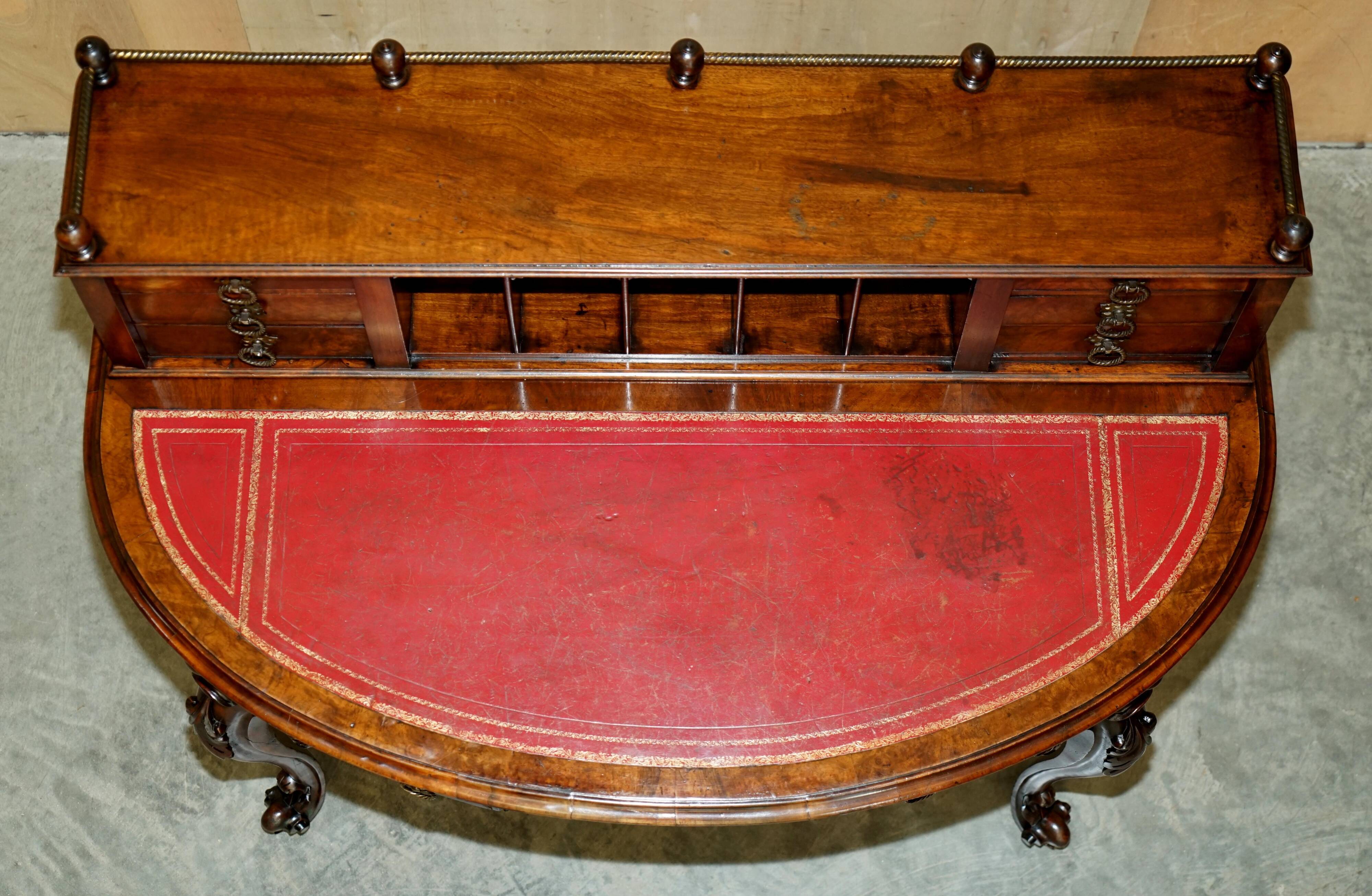 Demi-Lune Desk in Leather by Patrick Beakey Dublin circa 1850