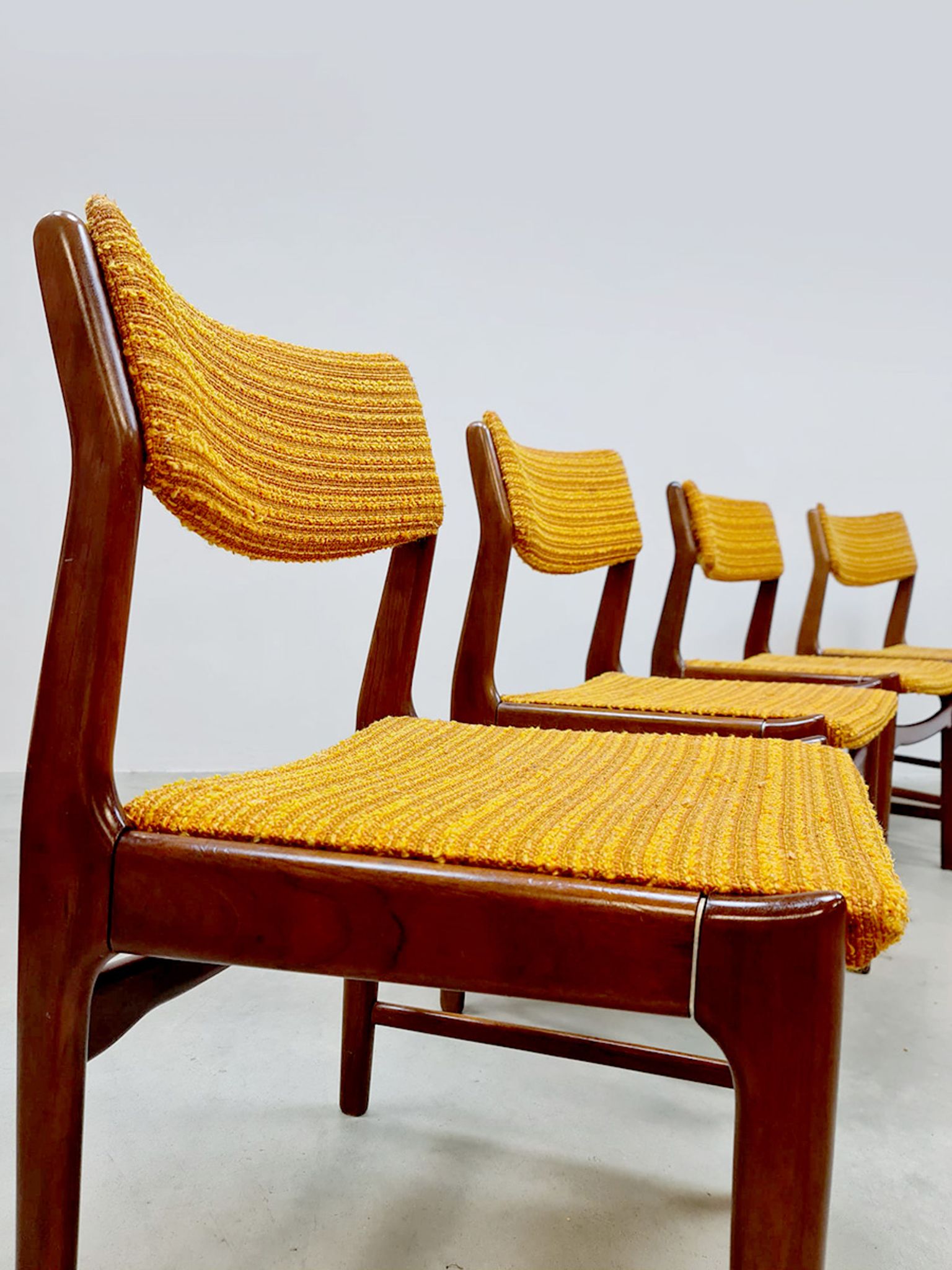 Vintage Danish dining chairs 'Orange elegance'