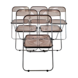 Set of 6 plia folding chairs by Giancarlo Piretti ed. Castelli, 1970s