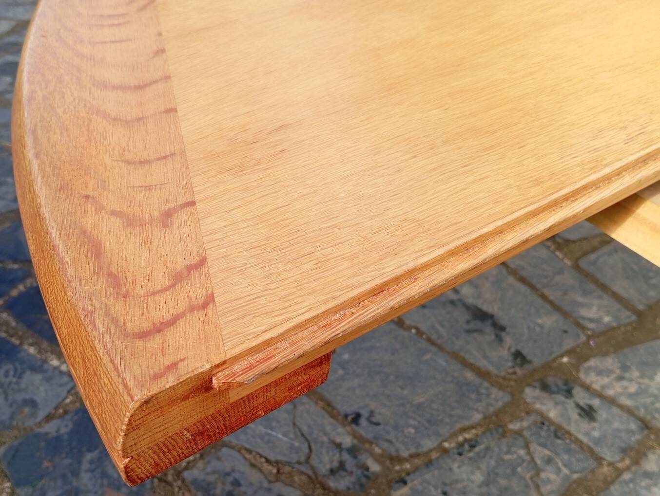 Large oak table by Guillerme & Chambron
