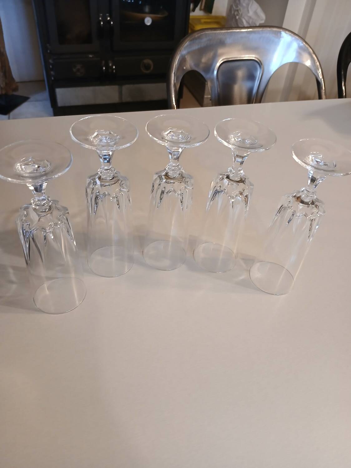 5 crystal champagne flutes