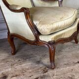 Pair Of Louis XV Style Bergeres In Finely Carved Walnut Around 1920