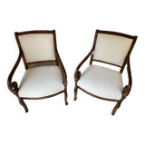 Paire de fauteuils style Louis Philippe