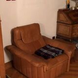 Armchair and footrest