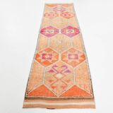 Light Orange & Pembe Vintage Runner Rug For Home Decor, 88x323 Cm