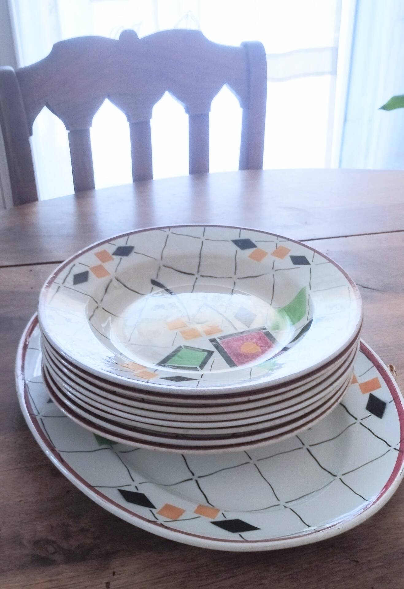 8 plates Creil Montereau model Fanchon