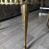 Marble and brass side coffee table