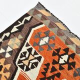 6x10 Kilim Grey & Brown Bohemian Area Kilim Rug, 171x306 Cm