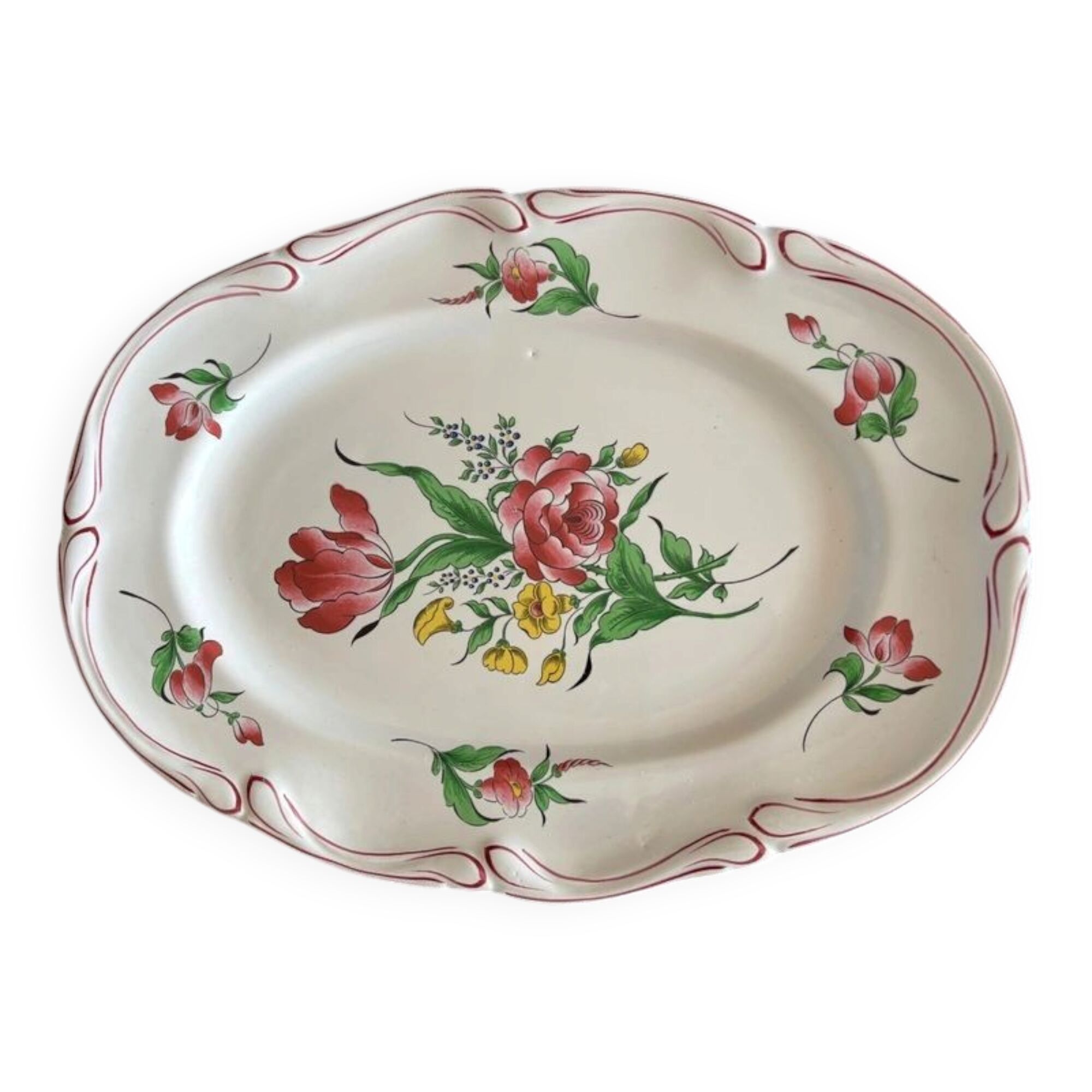 Oval porcelain plate