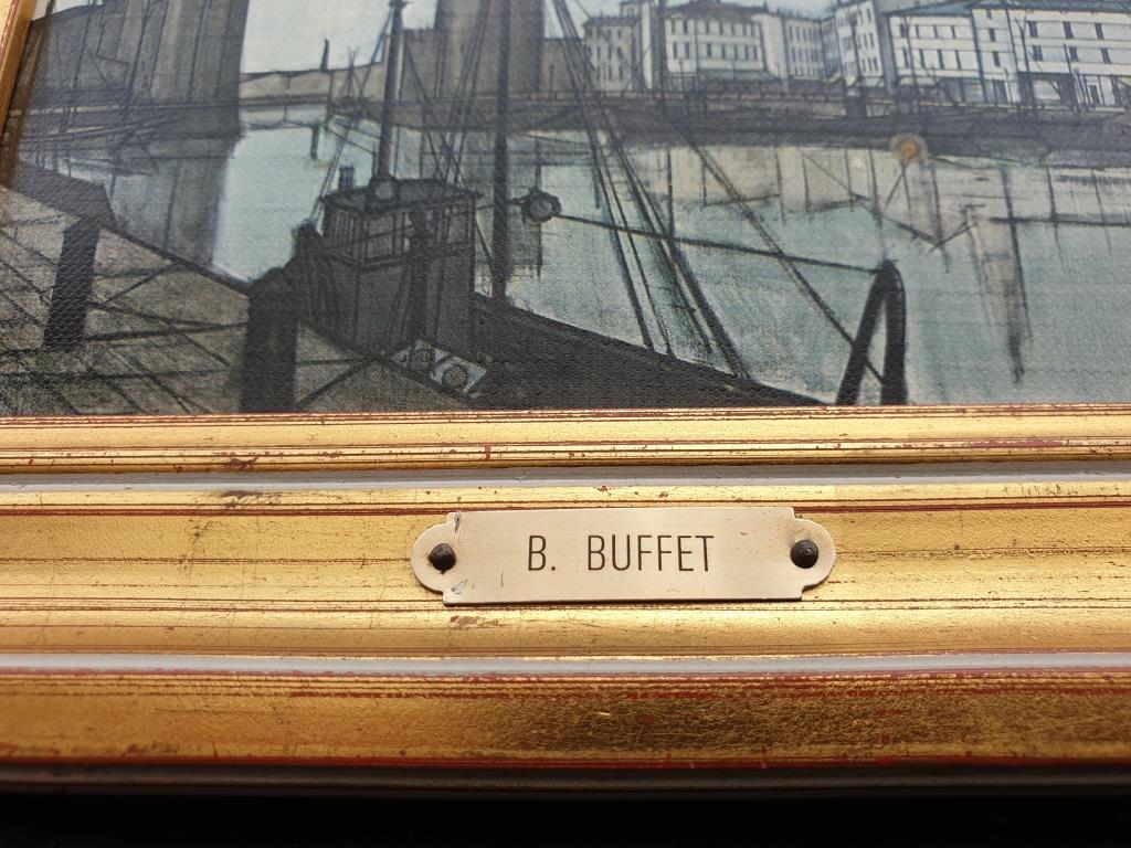 Vintage reproduction Bernard Buffet La Rochelle, the 3 towers