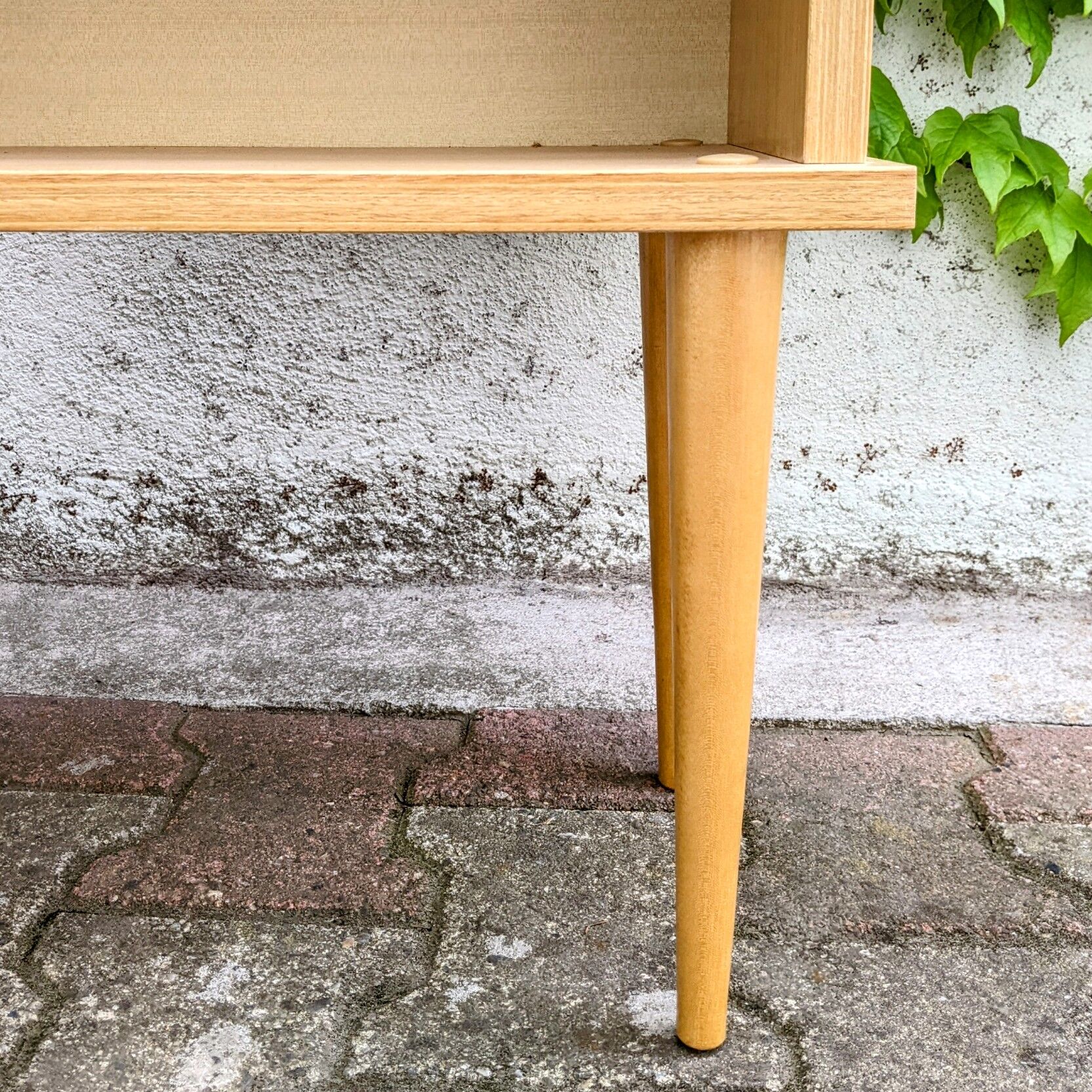Bedside light oak feet spindles 60s