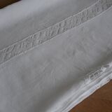 White linen tablecloth with embroidery 181cm/261cm