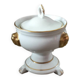 Pot couvert en porcelaine blanche