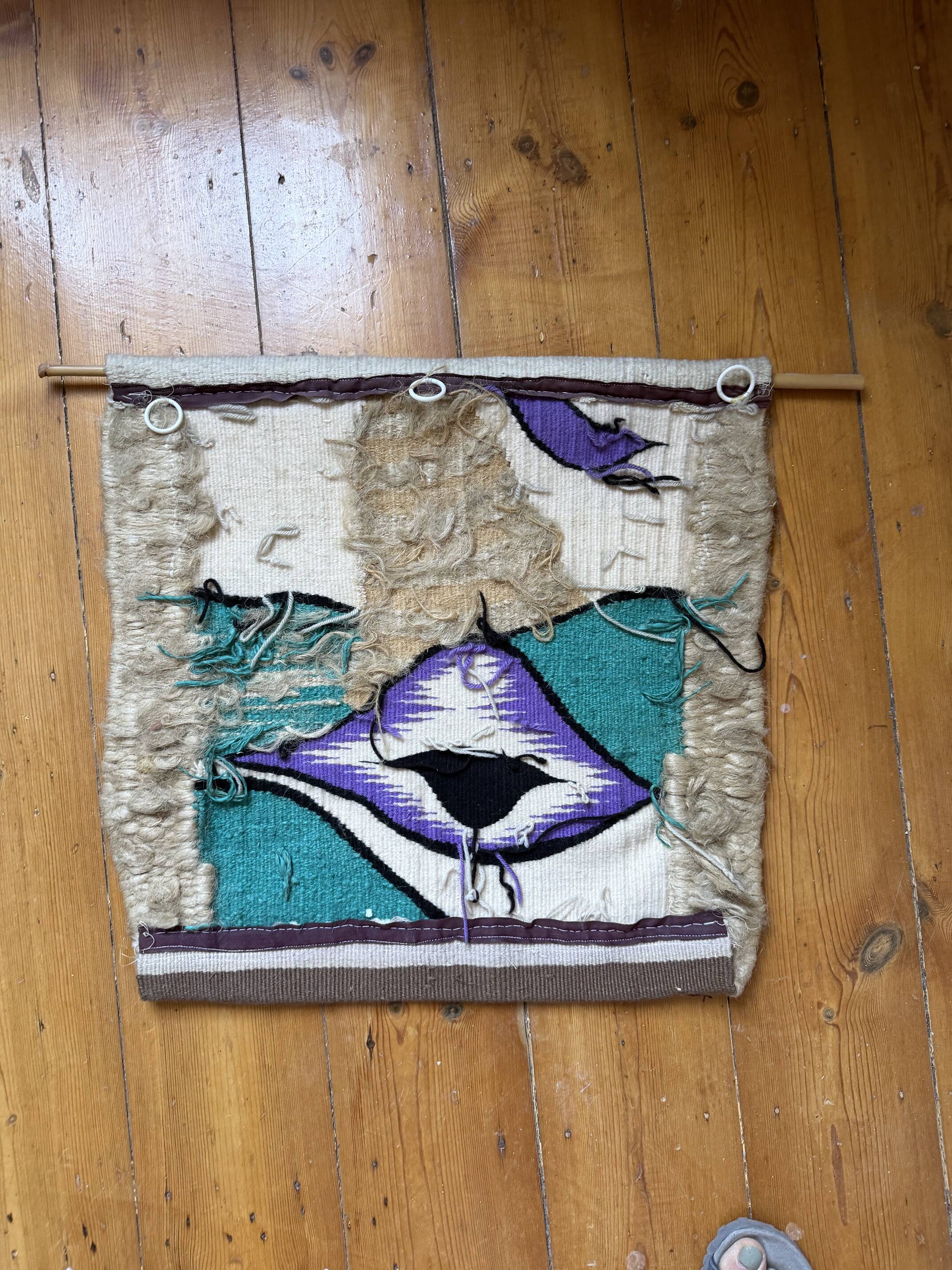Handmade wall tapestry – eye/mountains pattern