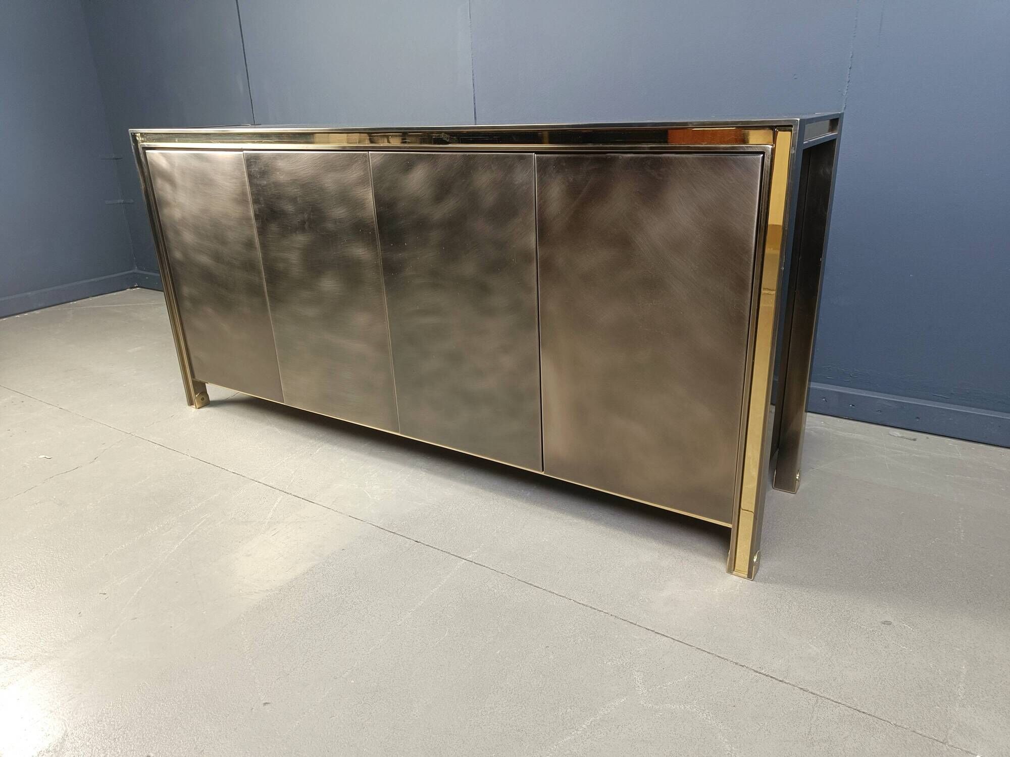 Vintage brass credenza by Belgochrom, 1970s