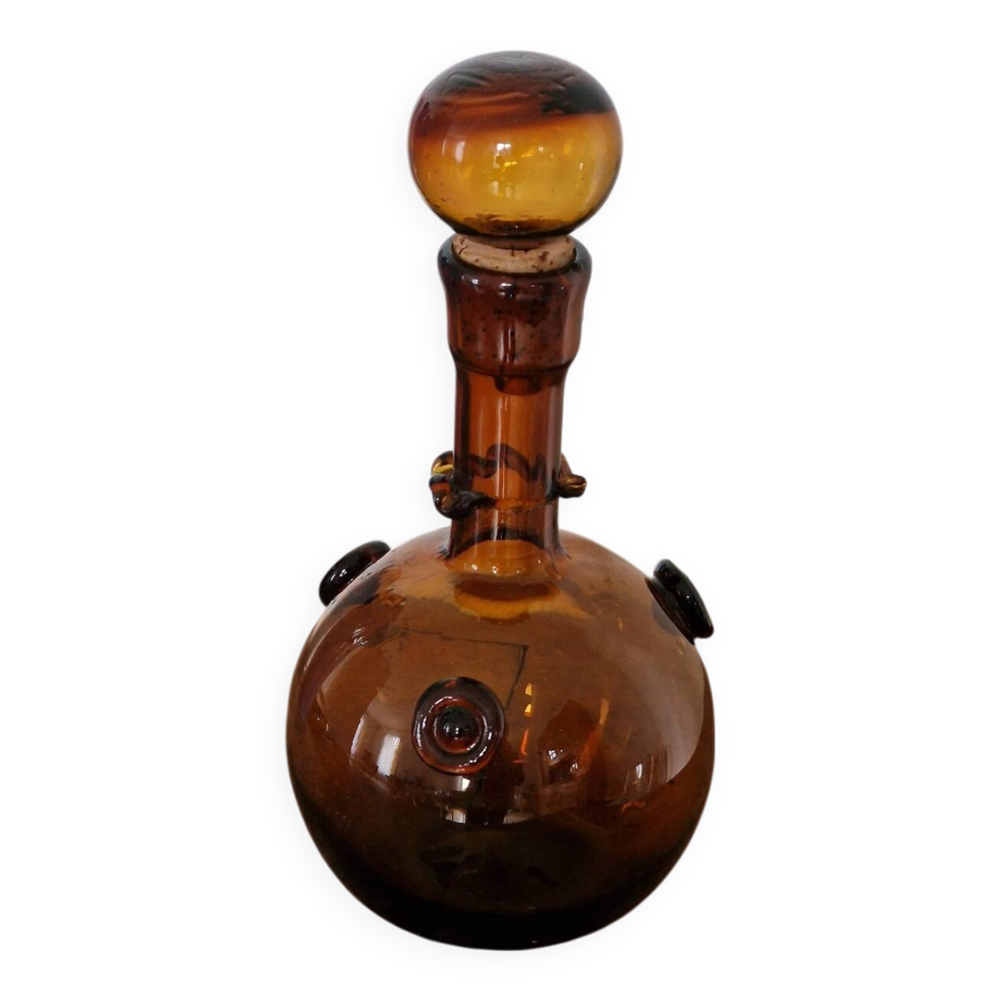 Carafe en verre bullé
