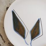 Six ceramic plates with matt enamel 50s
