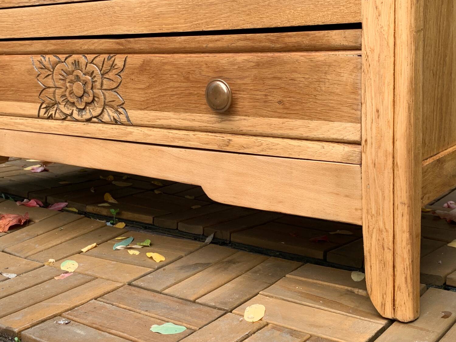 Art deco raw oak chest of drawers 1930