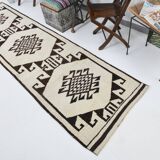3x12 Rug For Hallway Brown Beige Turkish Runner Rug, 92x364Cm SK 18273