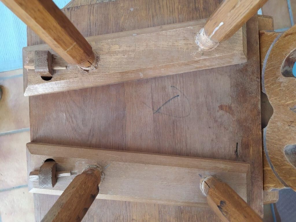 Pair of savoyard mountain chairs carved wooden chalet