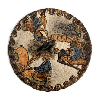 Bruno Dose ceramic cheese platter, Pottery du Breuil