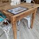 Large antique farmhouse table with a drawer