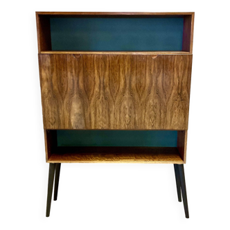 Scandinavian design rosewood retractable desk.