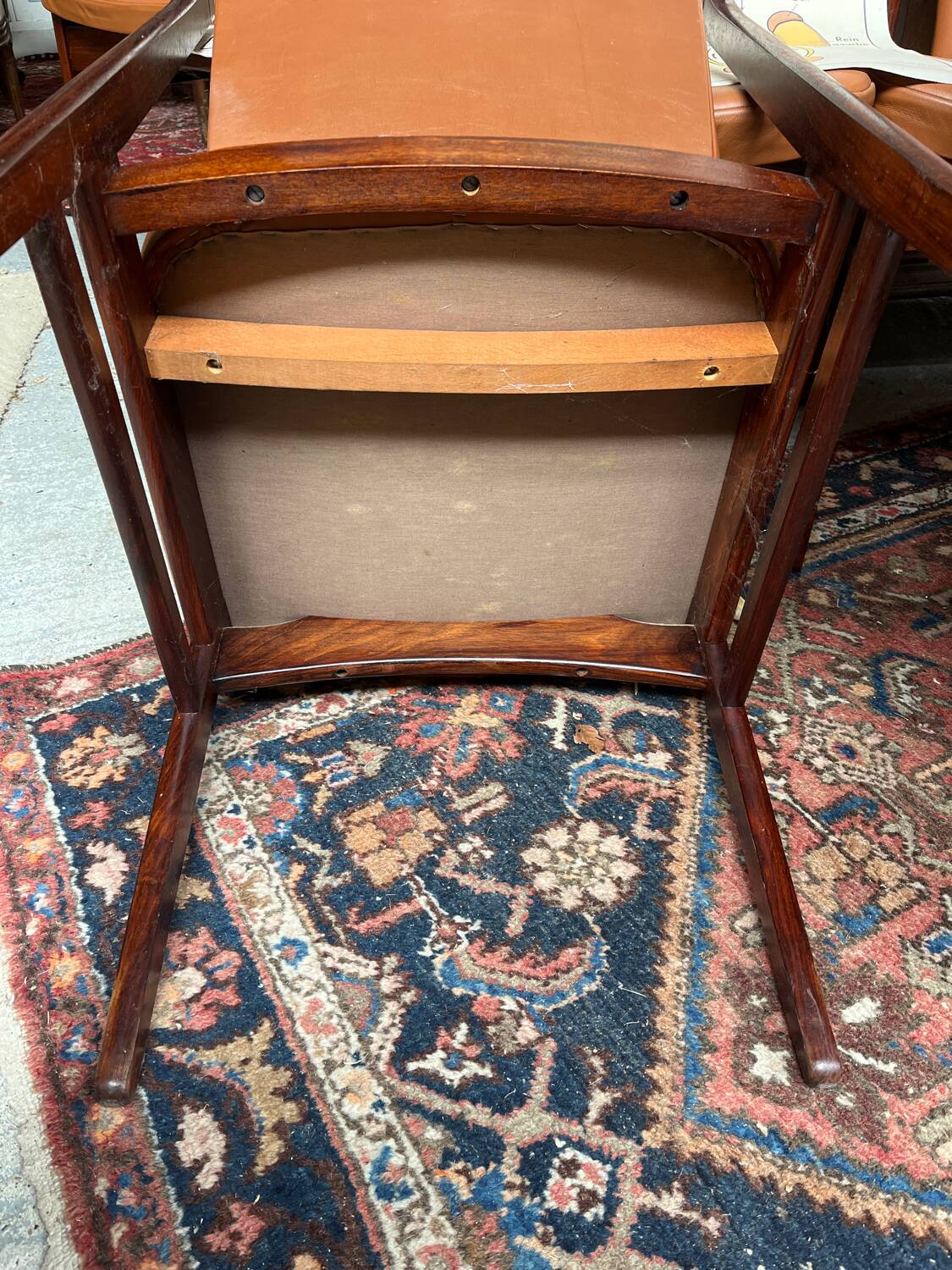 6 Dyrlund rosewood leather chairs