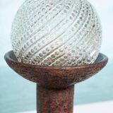 Vintage ceramic table lamp with a space age or bold look, fat lava ceramic from the 1960s.