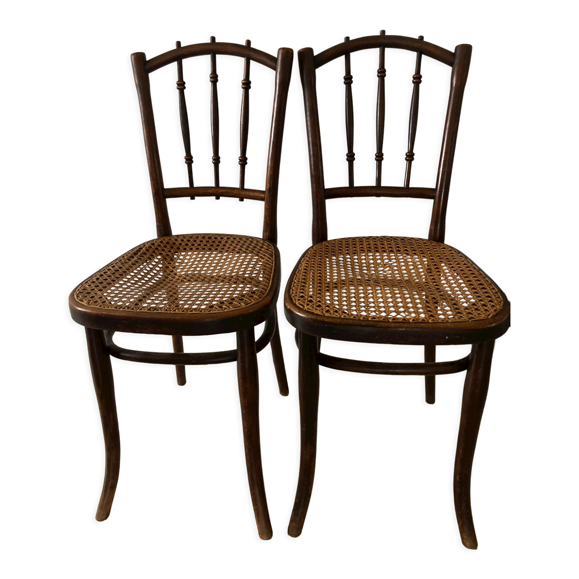 Pair of Canned Thonet chairs