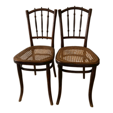 Pair of Canned Thonet chairs