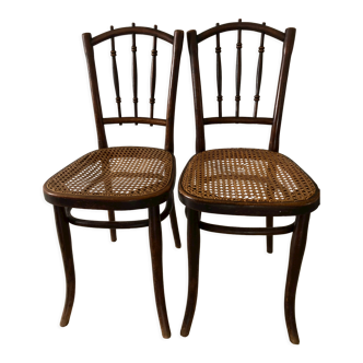 Pair of Canned Thonet chairs