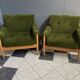Set of 2 green relax chairs 1960s