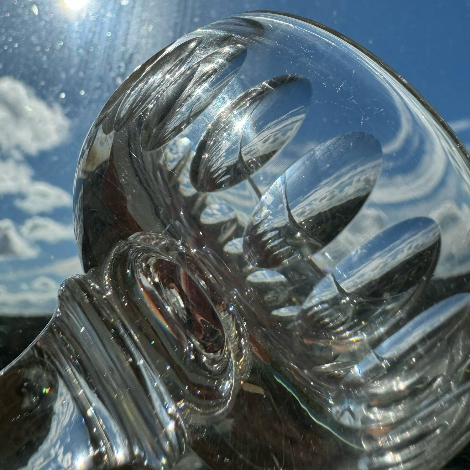 Antique crystal stemmed glasses (X12)