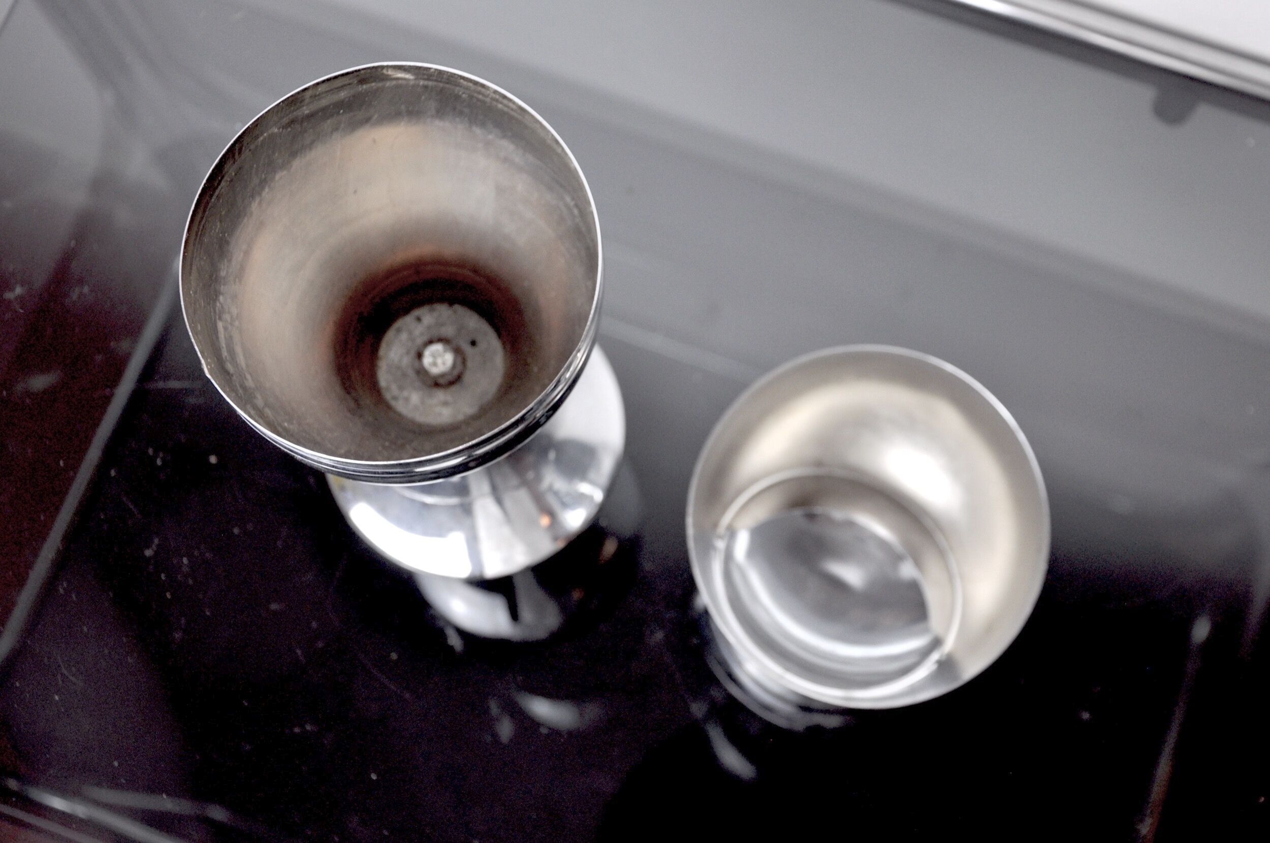 Space age ashtray, chrome, italy, 1970