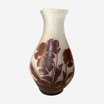 Gallé vase with a bulging belly