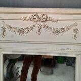 White painted wood paneling mirror