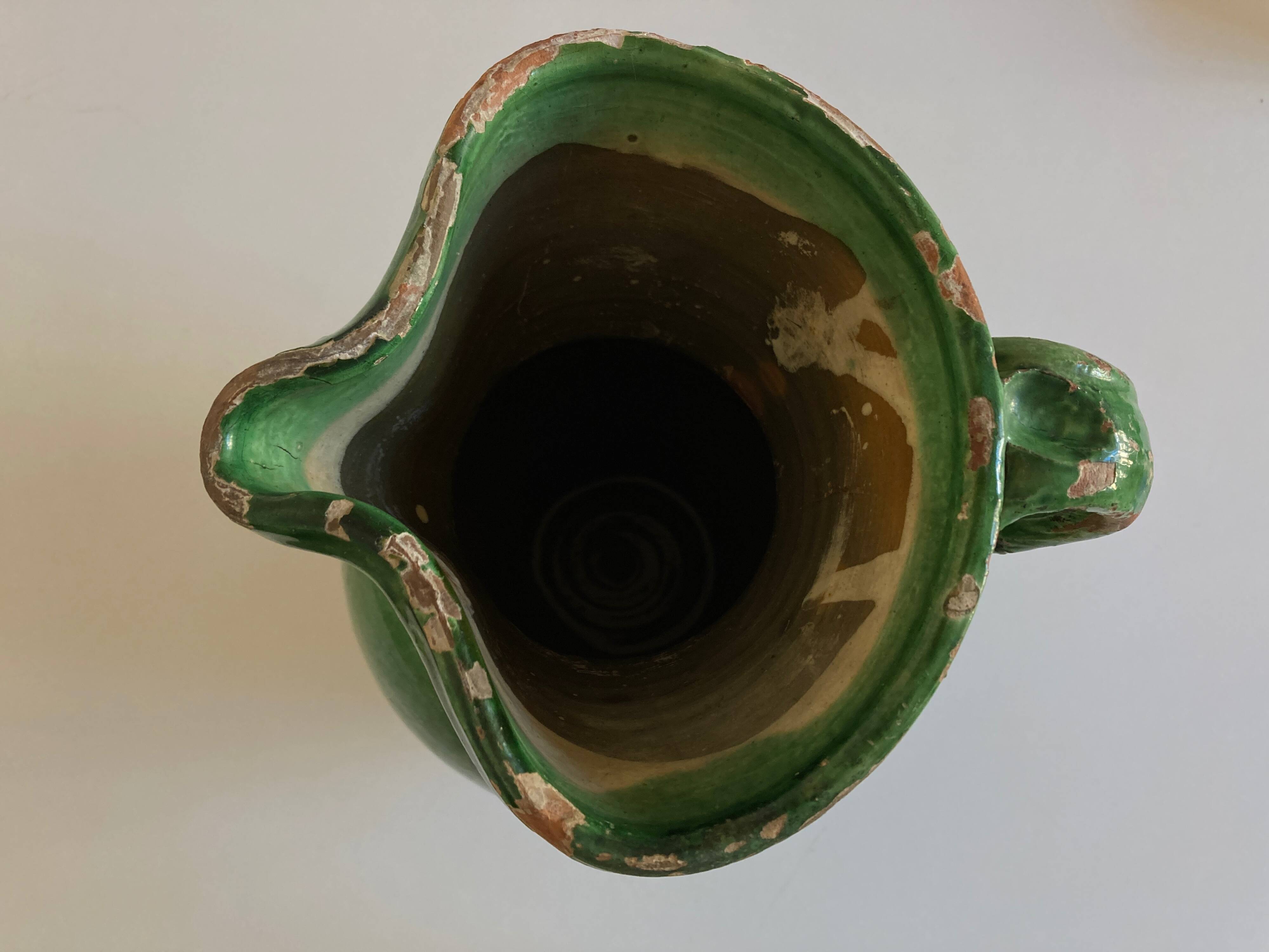 Farmhouse pitcher vase varnished earth popular art south 1950