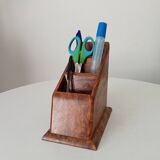 Art deco pen holder in burr walnut