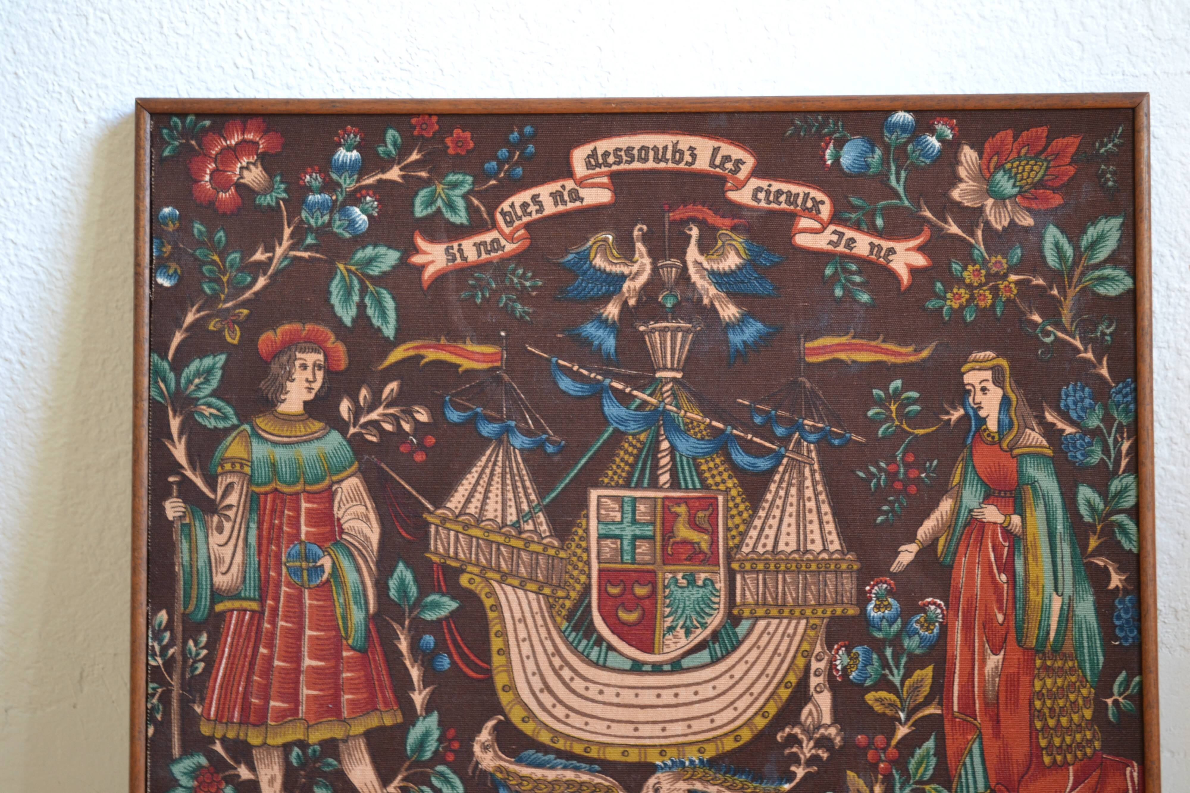 Vintage tapestry in the style of the Middle Ages