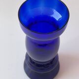 Vase en verre soufflé bleu cobalt 17,5cm