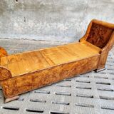 Antique chaise longue daybed Empire style walnut