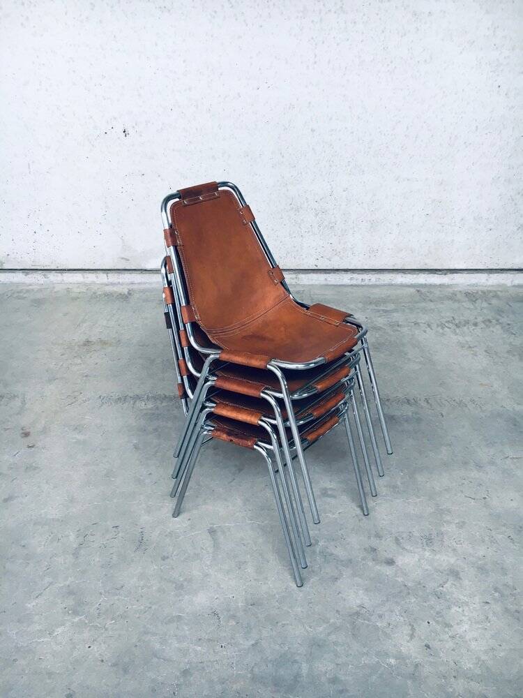 Italian Les Arcs Dining Chairs by Charlotte Perriand, 1960s, Set of 4