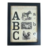 Framed alphabet plate a-b-c