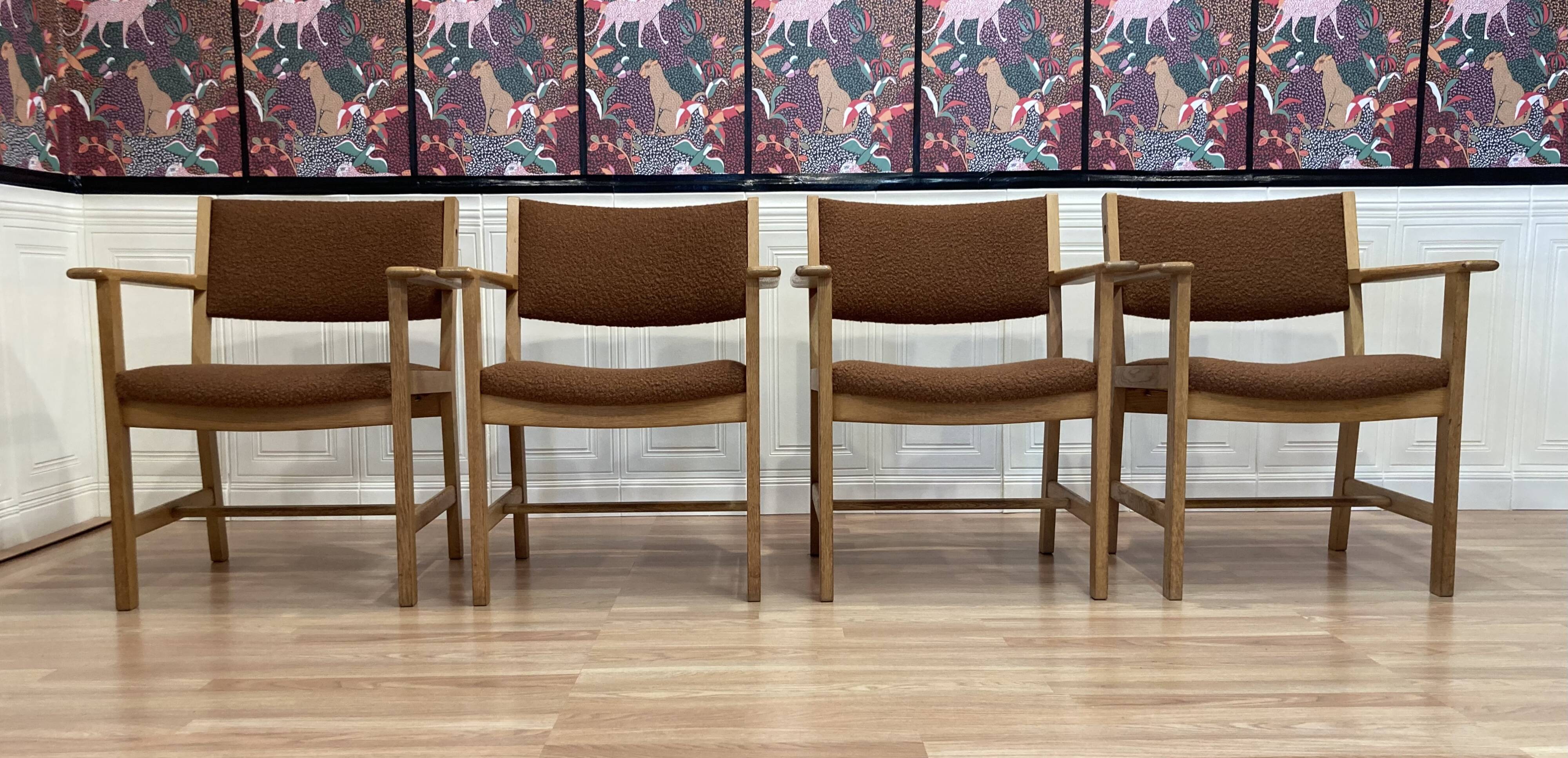 4 armchairs stamped "hans wegner" 1960.