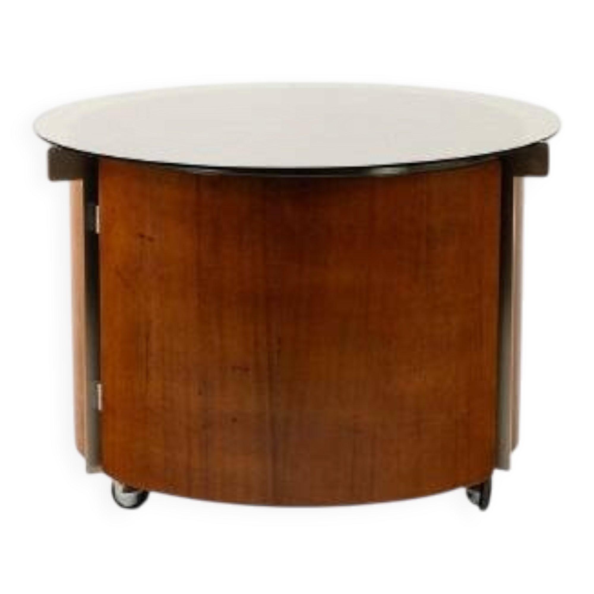 Eugenio Gerli, for Tecno. Round coffee table with integrated bar. Circa 1960.